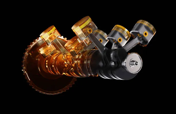 Microscopic oil film protecting metal surfaces inside a hybrid engine