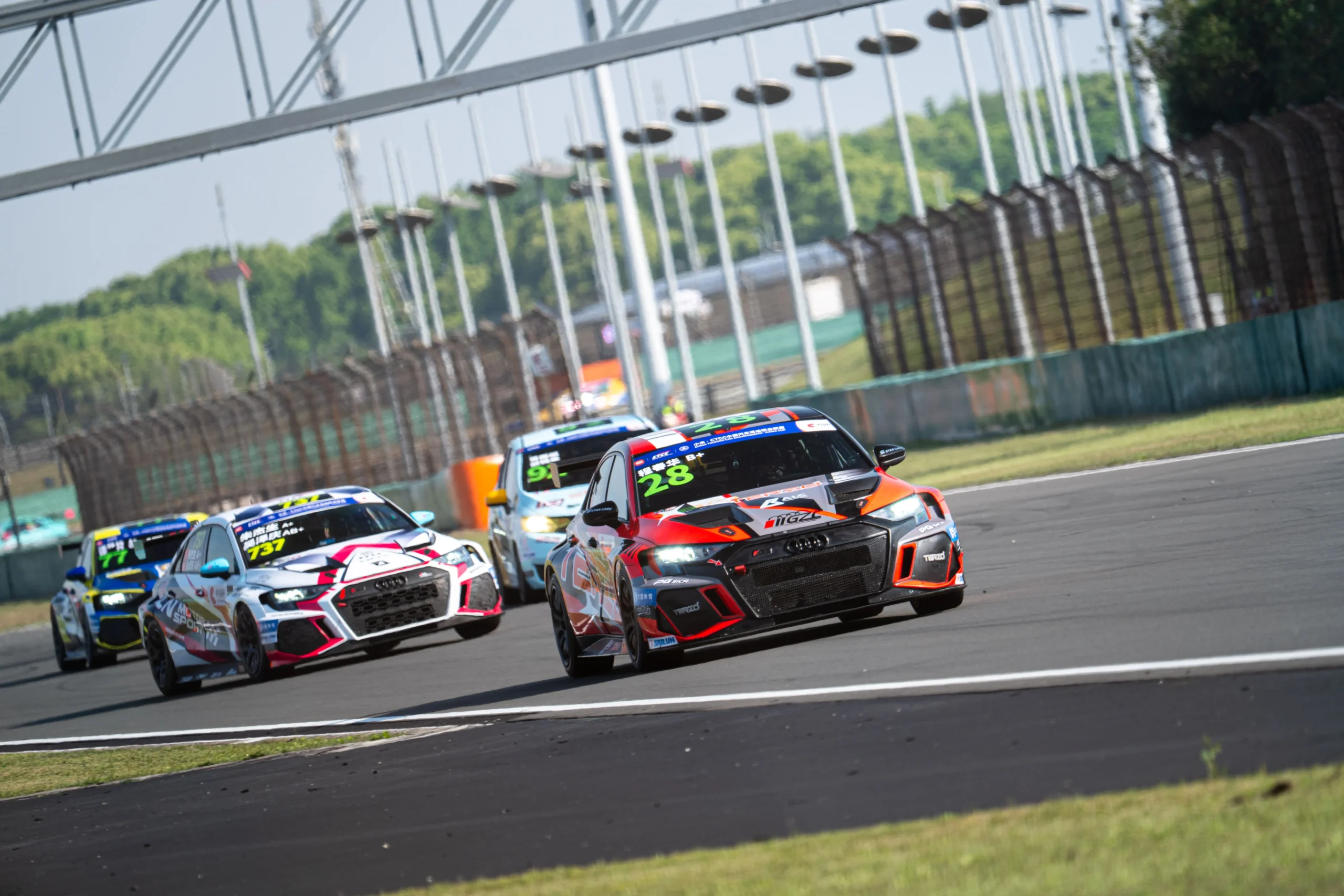 TERZO Audi Team Delivers Consistent Performance at 2026 CTCC Shanghai Opener — Season Begins 4 The Audi RS3 LMS TCR entering a corner during Round 2
